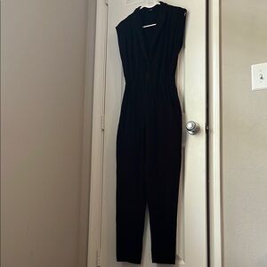 Nooworks Black Jumpsuit with Tapered Leg and V-Neck